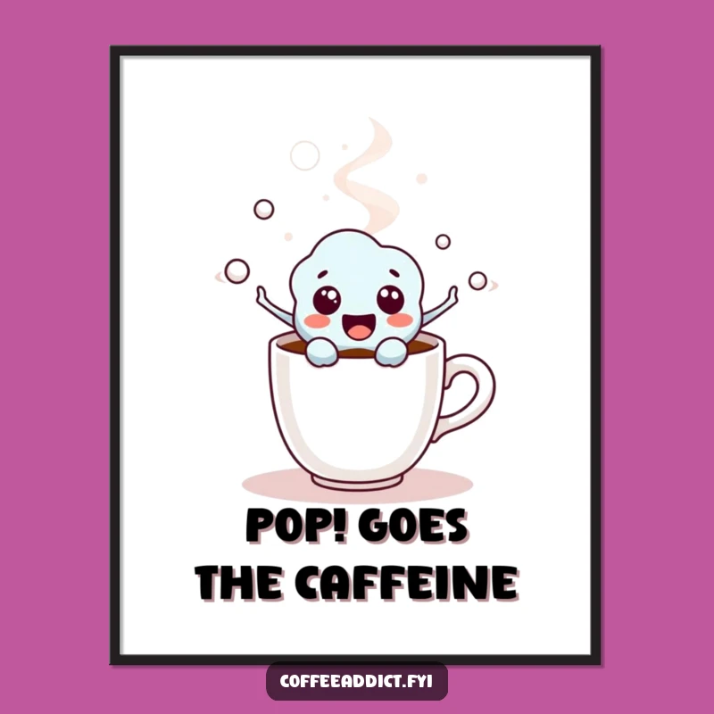 Funny Coffee Molecule Poster: Exciting Pop Art, Hilarious Wall Decor