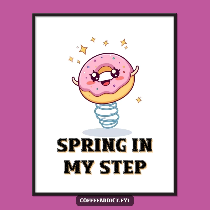 Funny Donut Poster: Starry-Eyed Bouncing Art for Your Walls
