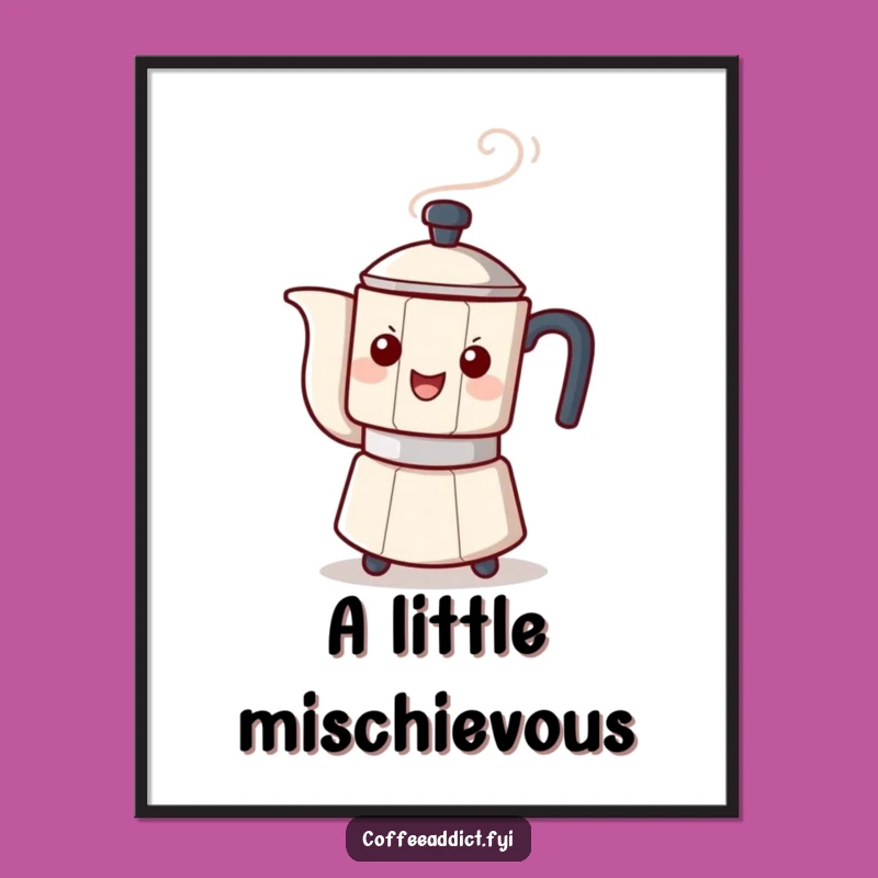 Funny Tipping Coffee Pot Poster - Hilarious Wall Art for Playful Decor