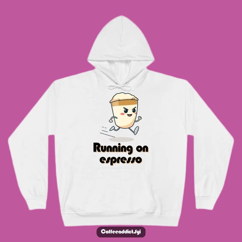 Cozy Funny Espresso Shot Hoodie: Determined Runner Warmth Gift