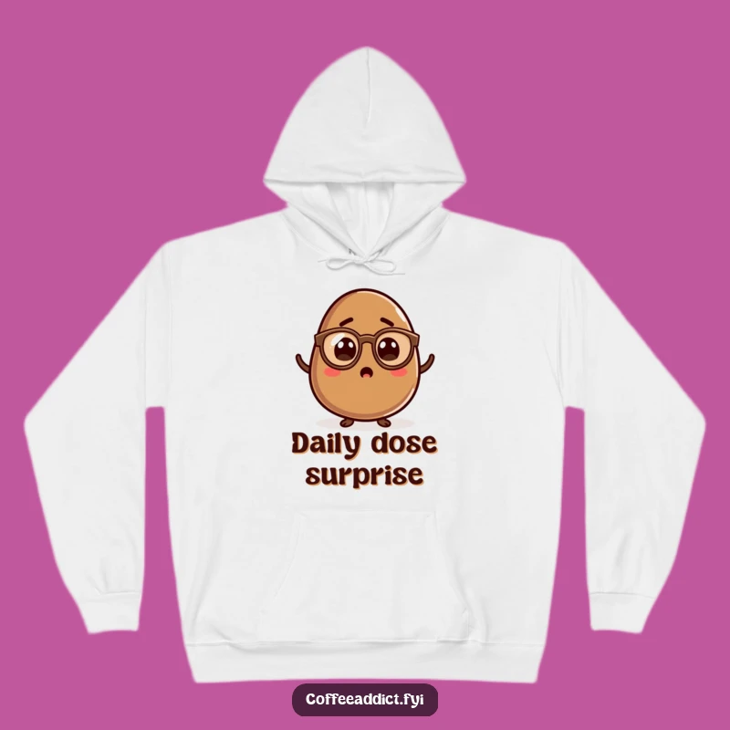 Cozy Funny Kawaii Coffee Bean Hoodie - Surprised Comfort, Stylish Gift
