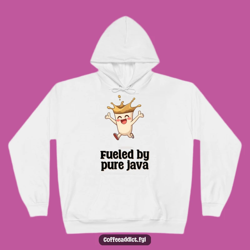 Funny Coffee Splash Hoodie - Cozy Enthusiastic Character Sweatshirt