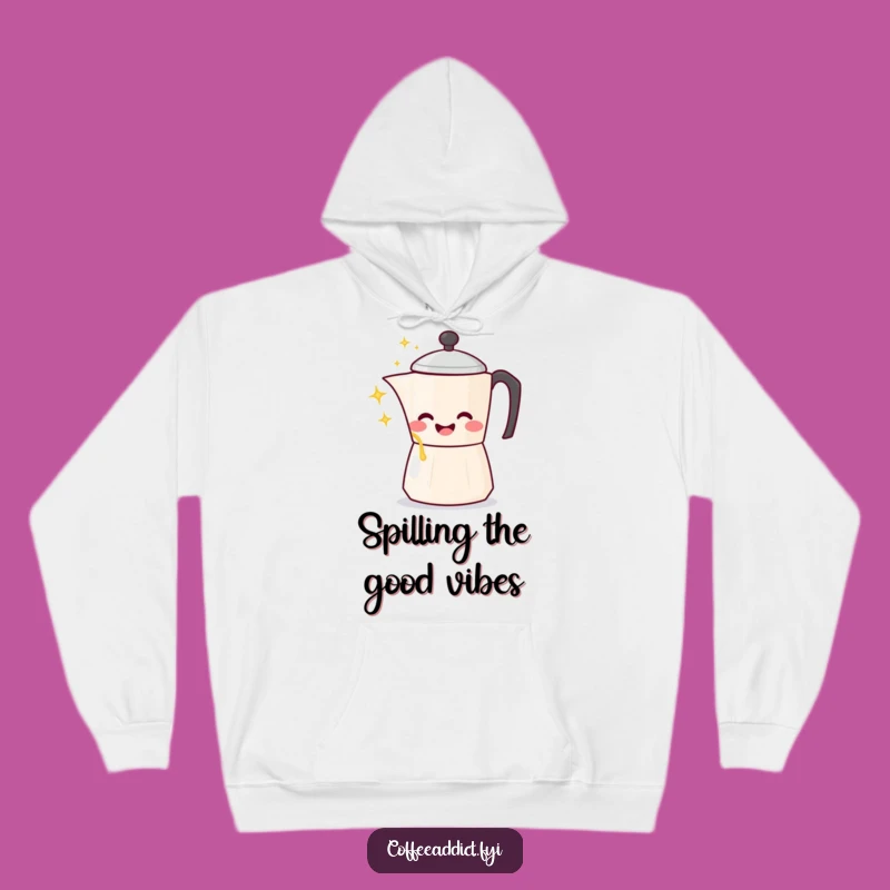 Funny Kawaii Coffee Pot Hoodie: Cozy Gleeful Pour, Warm Hilarious Gift