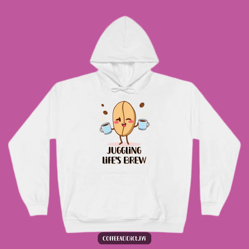 Funny Winking Coffee Bean Hoodie - Cozy and Hilarious Gift for Coffee Enthusiasts