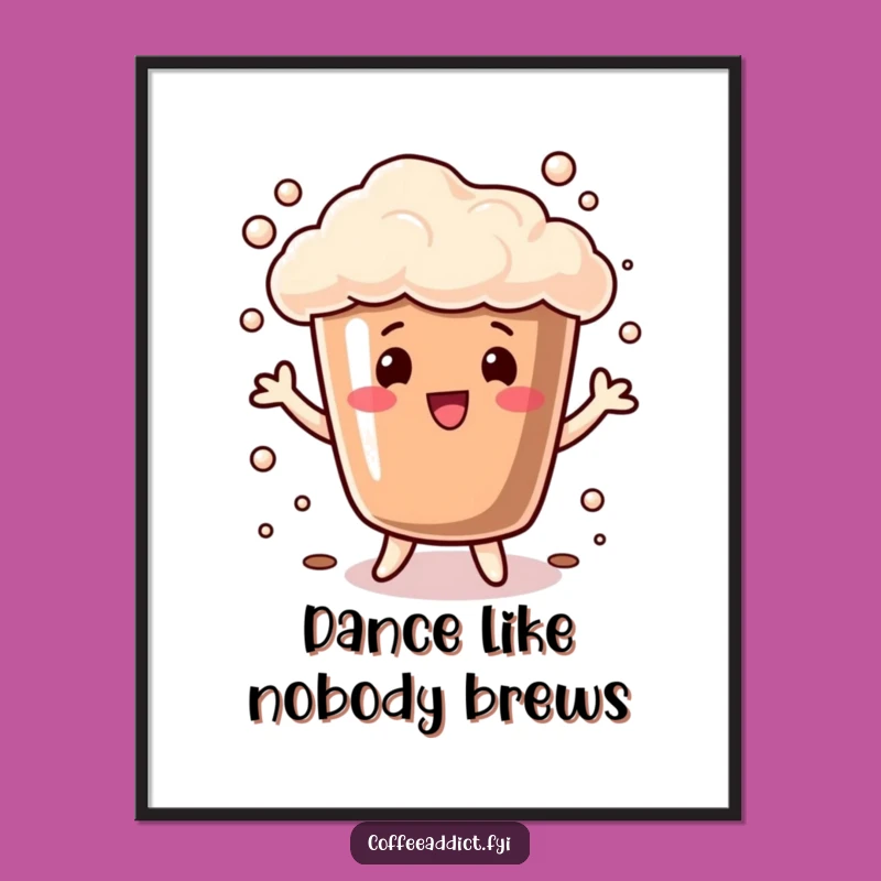 Free Printable Wall Art: Dancing Foam Cup Celebration - Whimsical DIY Downloadable Decor