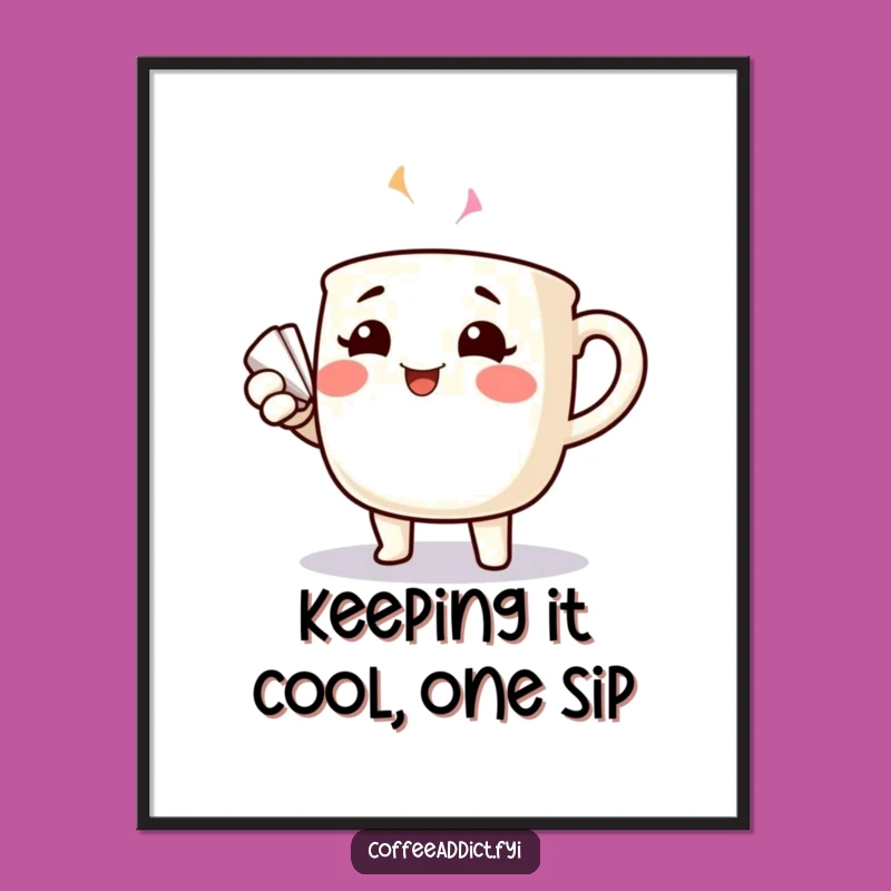 Free Printable Wall Art: Cheerful Mug Fanning Art!