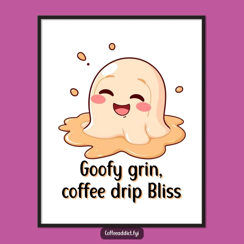 Free Printable Wall Art: Melting Coffee Art, Goofy Downloadable Decor Gift