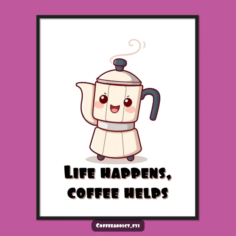 Free Printable Wall Art: Playful Coffee Pot Tipping Quirky Decor