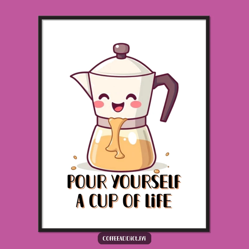 Free Printable Wall Art: Smiling Coffee Pot Cascade Art!