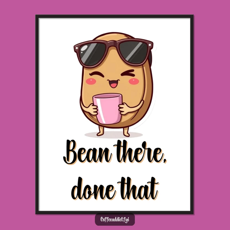 Funny Free Printable Coffee Bean Wall Art - Winking Cool Downloadable Decor