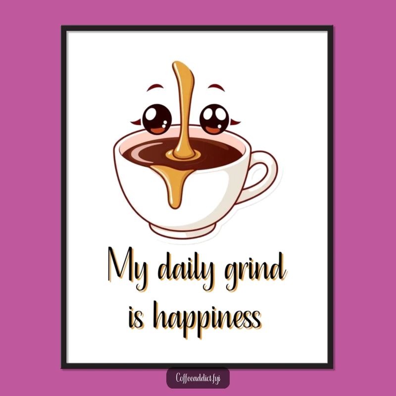 Funny Free Printable Wall Art: Happy Coffee Drip, Your Daily Dose of Joy!