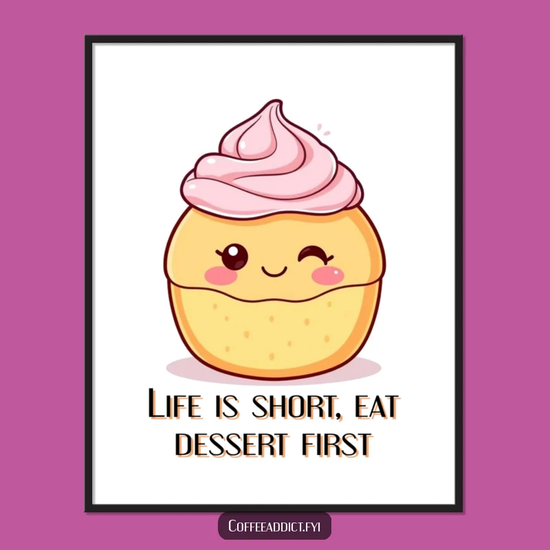 Funny Kawaii Pastry Wall Art: Free Printable Downloadable, Sweet Decor Piece