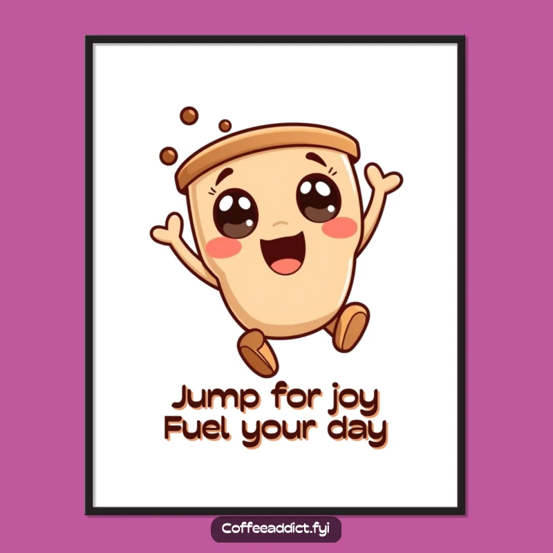 Free Printable Wall Art: Kawaii Coffee Energy, Vibrant Downloadable Decor Gift