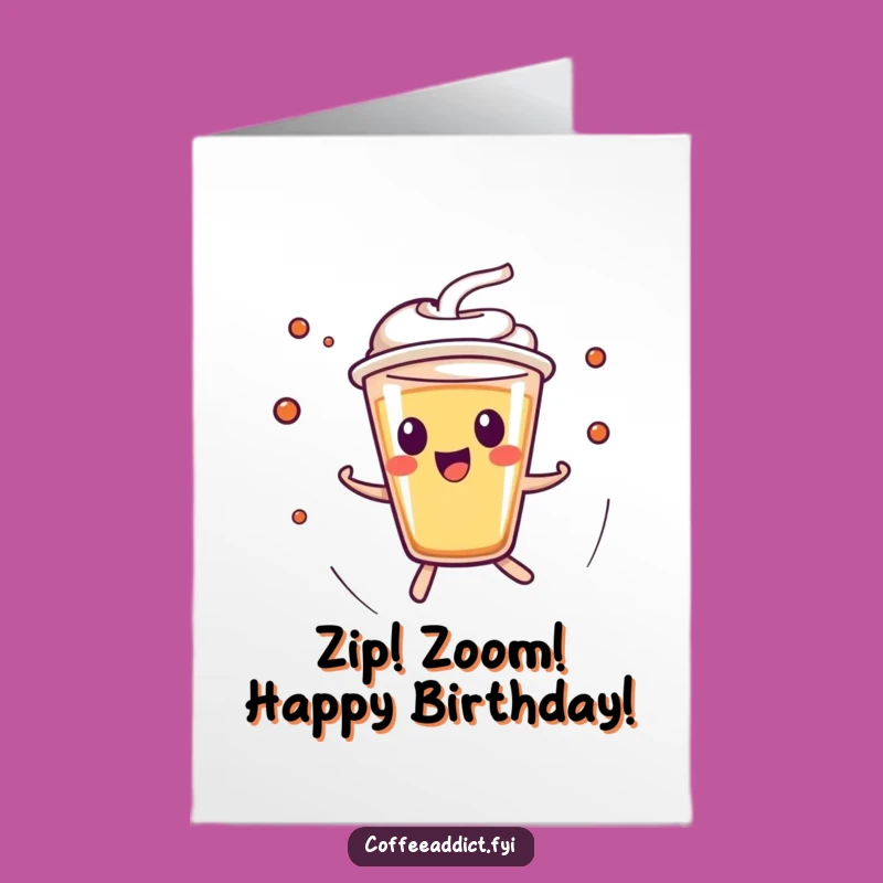 Free Printable Birthday Card: Zippy Espresso Kawaii - Funny Downloadable Gift
