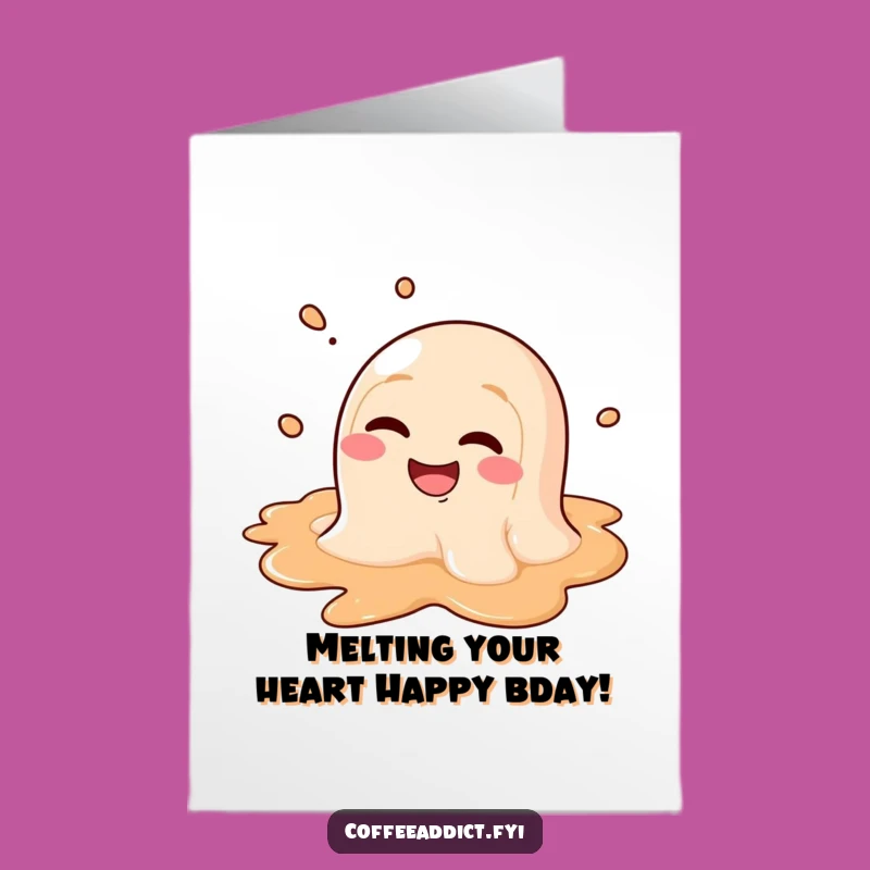 Free Printable Birthday Card: Melting Coffee Fun, Goofy Downloadable Gift