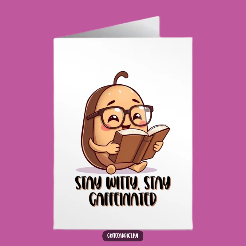 Free Printable Birthday Card: Bookish Bean for Nerdy Laughs Downloadable Gift