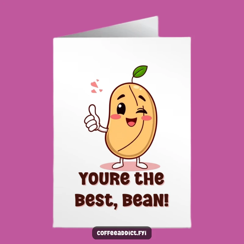Free Printable Birthday Card: Winking Bean Thumbs Up for Fun Laughs