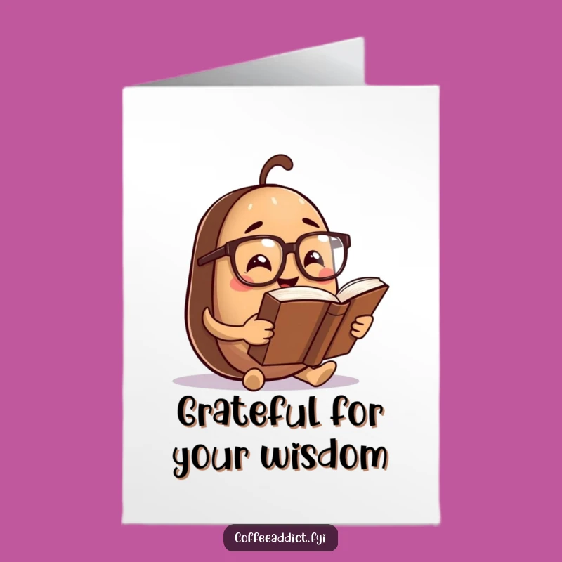 Free Printable Thank You Card: Bookish Bean Expressing Gratitude Downloadable