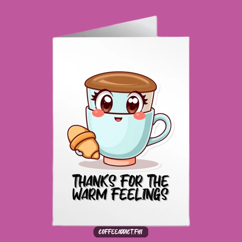 Free Printable Thank You Card: Happy Coffee Cup's Thanks, Sweet Downloadable Gift