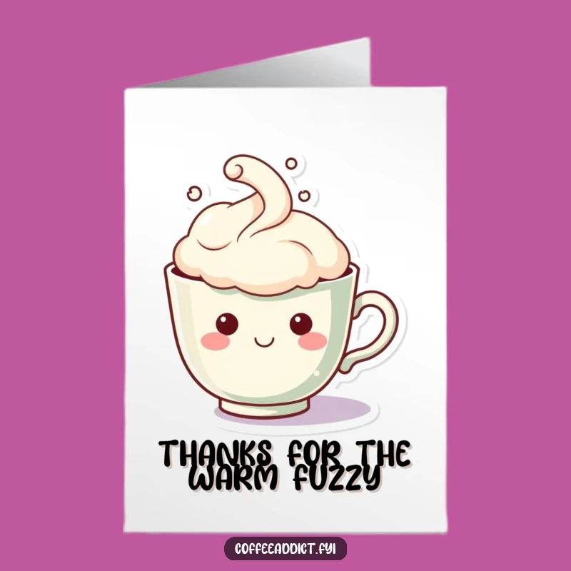 Free Printable Thank You Card: Happy Teacup, Steam Face, Downloadable Gratitude!