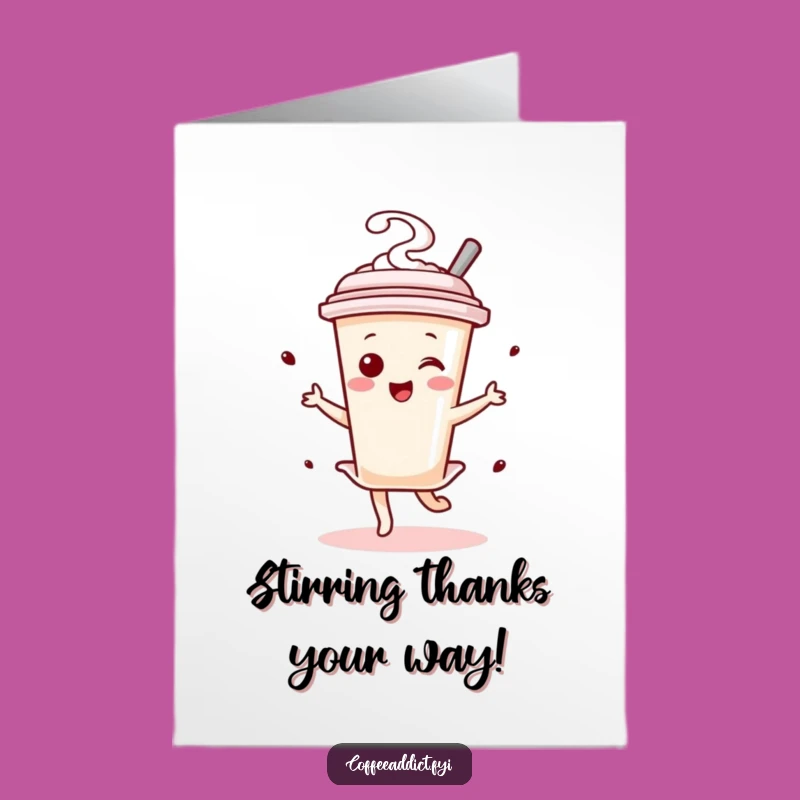 Free Printable Thank You Card: Kawaii Dancer Stirrer, Grateful Twirl, Heartfelt Downloadable Gift
