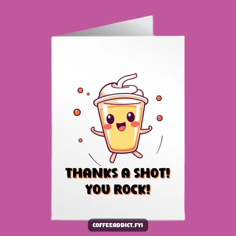 Free Printable Thank You Card: Zesty Espresso Kawaii - Funny Downloadable Gift
