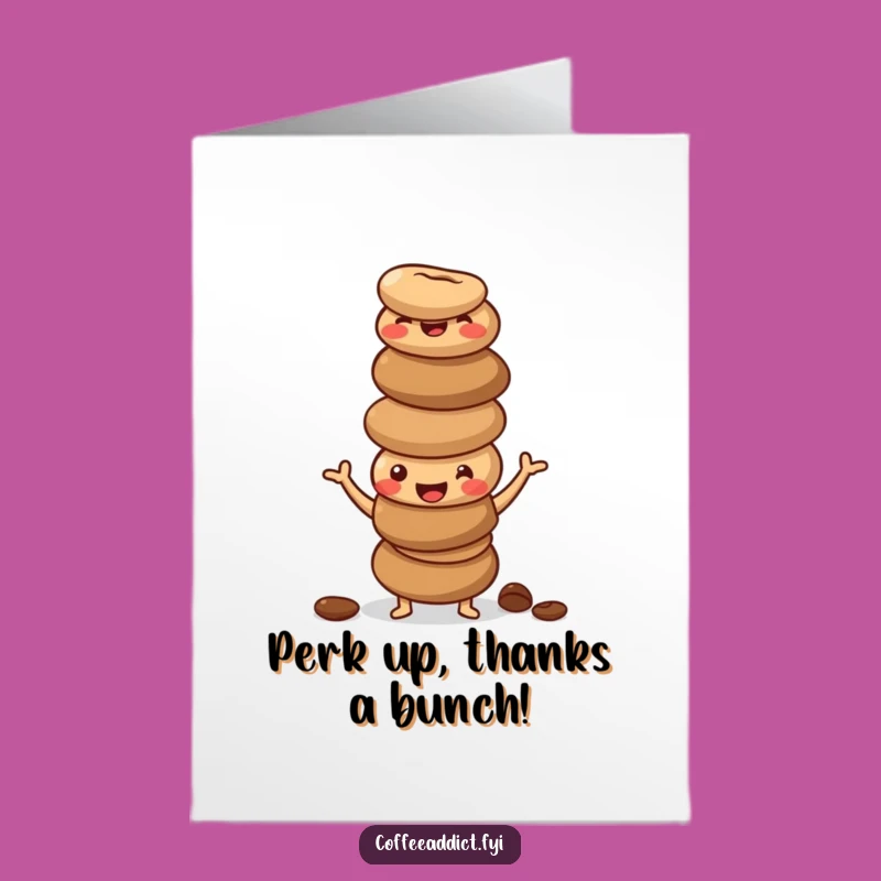 Coffee Bean Thank You Card - Free Printable Wobbly Thanks Downloadable Gift