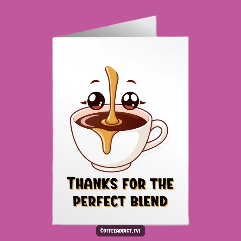 Free Printable Thank You Card: Adorable Coffee Drip Expressing Gratitude!
