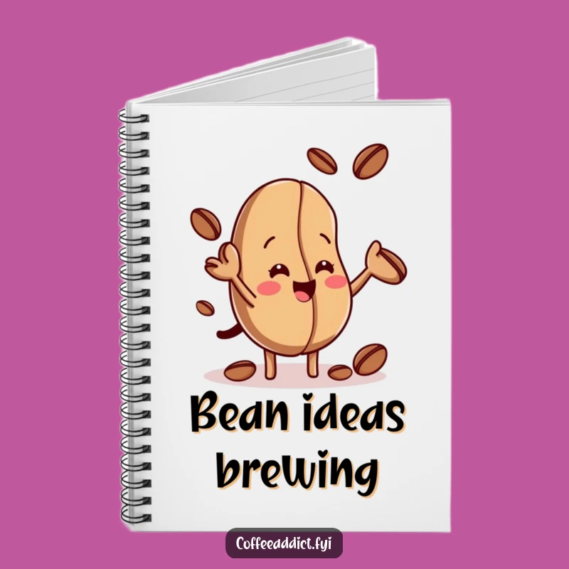 Funny Coffee Bean Juggling Notebook - Jot Down Laughs & Ideas Gift!