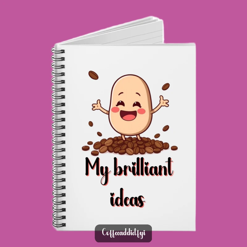 Funny Coffee Bean Notebook: Cute Kawaii Spilling Beans Journal Gift