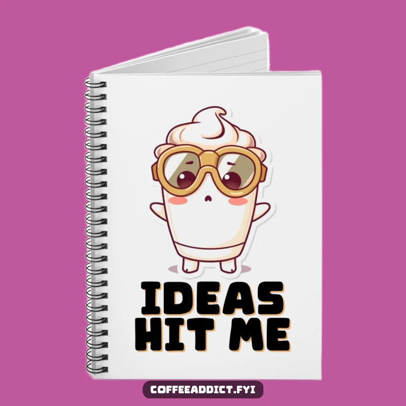 Funny Kawaii Coffee Cup Notebook for Surprising Ideas and Notes