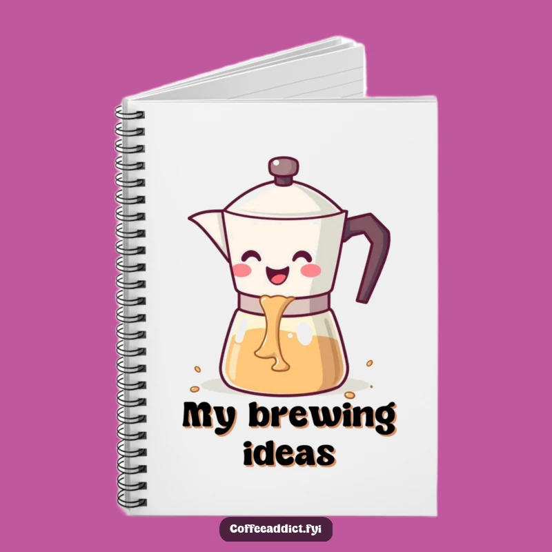 Funny Kawaii Coffee Pot Notebook: Happy Pouring Journal Gift