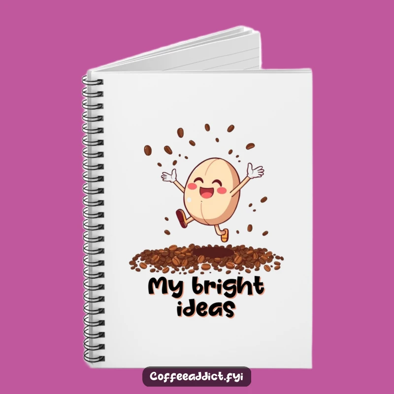 Funny Coffee Bean Leap Notebook: Journal for Ideas, Energetic, Funny Gifts