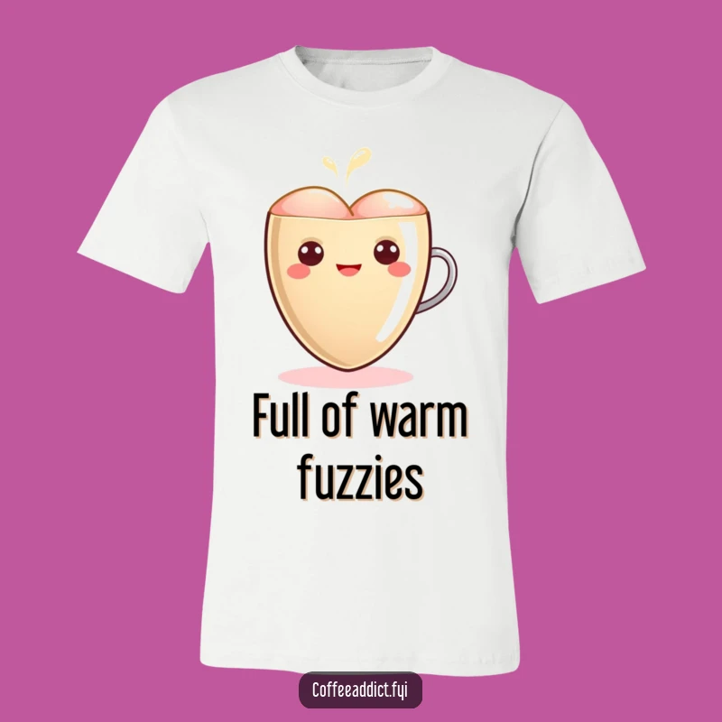 Funny Kawaii Latte Heart T-Shirt - Glowing Love, Hilarious Gift
