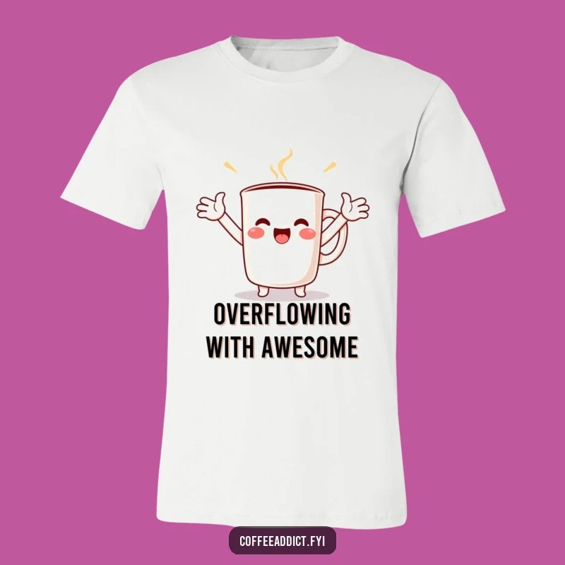Funny Kawaii Coffee Mug Joy T-Shirt - Wearable Happiness for Coffee Enthusiasts