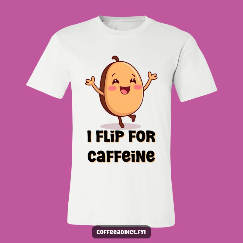 Funny Coffee Bean Cartwheel T-Shirt: Lively Bean's Spin, Hilarious Gift for Coffee Addicts