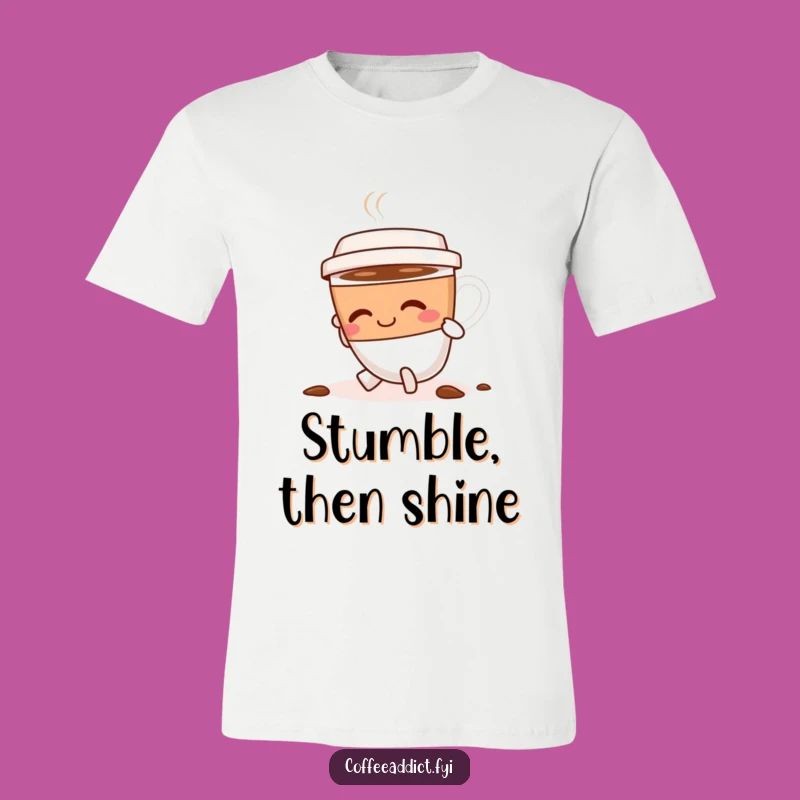 Funny Tripping Coffee Cup T-Shirt, Hilarious and Relatable Apparel for Coffee Fans