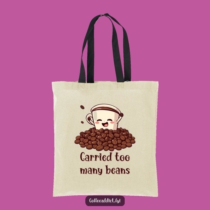 Funny Faceplant Tote Bag: Coffee Bean Dive - Clever Gift!
