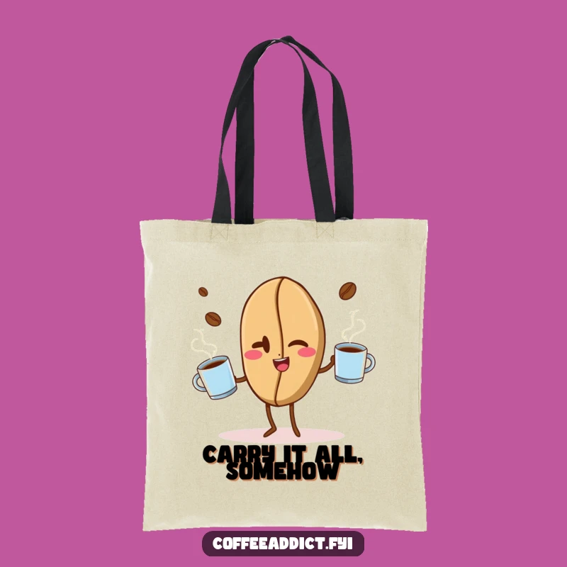 Funny Coffee Bean Juggling Tote Bag - Carry Your Essentials with Hilarious Style