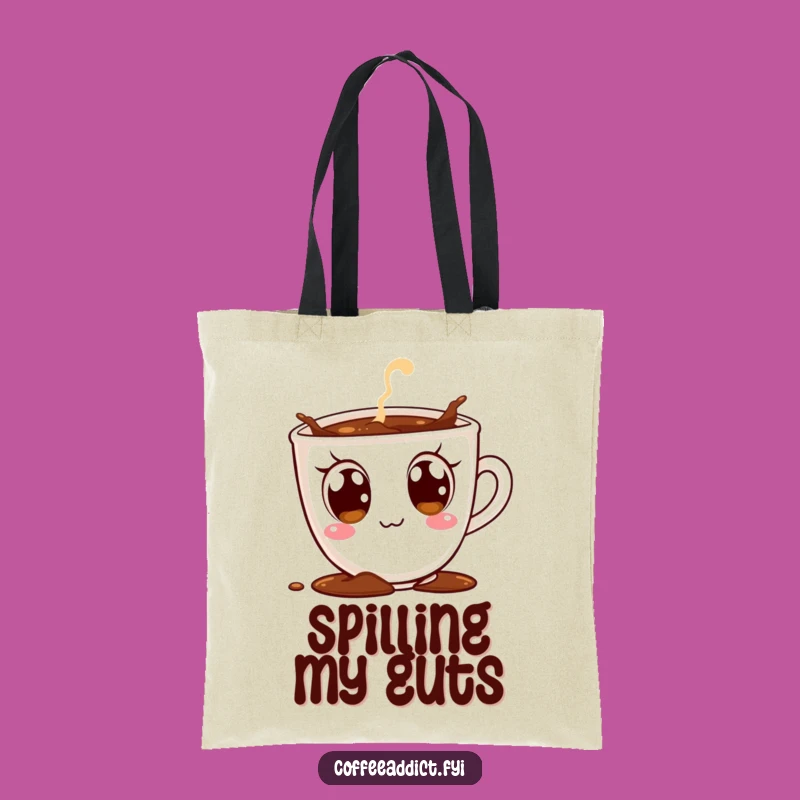 Funny Excited Coffee Cup Tote Bag - Hilarious Carry-All for Coffee Addicts