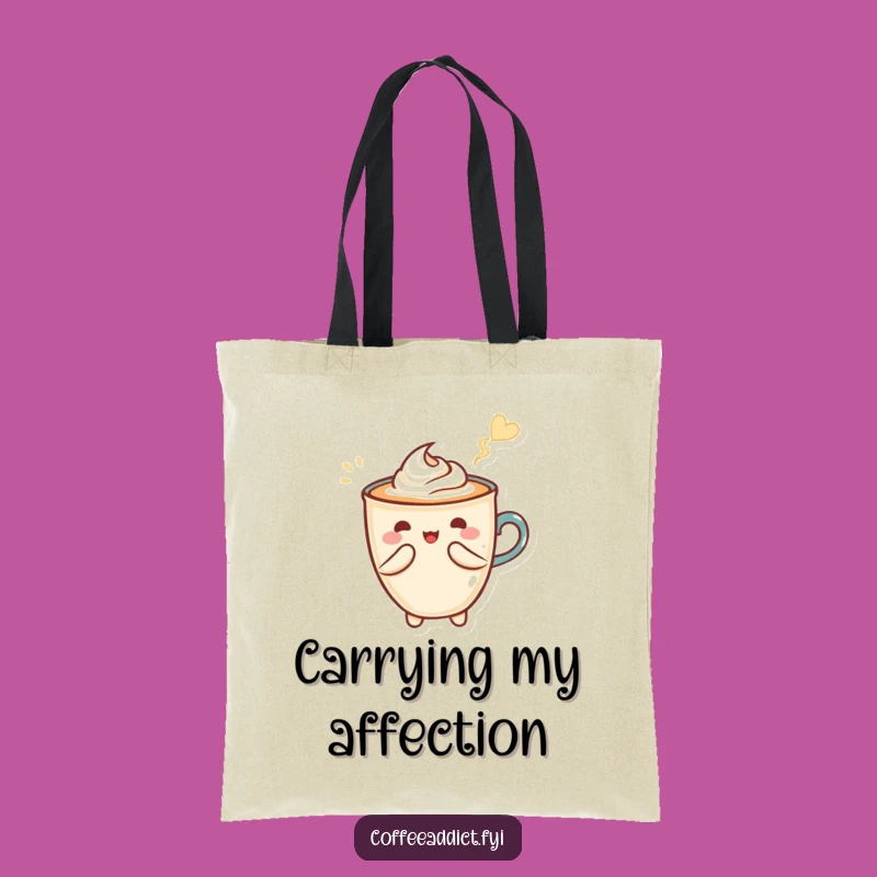 Funny Kawaii Latte Art Tote Bag - Carry Your Coffee Love