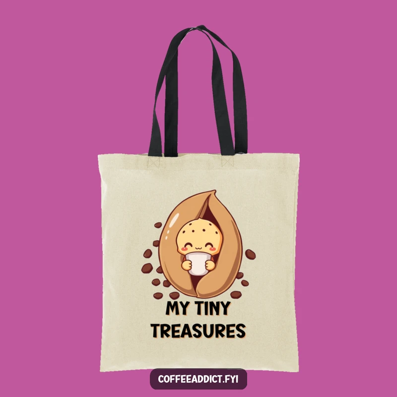 Funny Shy Muffin Tote Bag: Coffee Bean Friend Bag for Daily Use