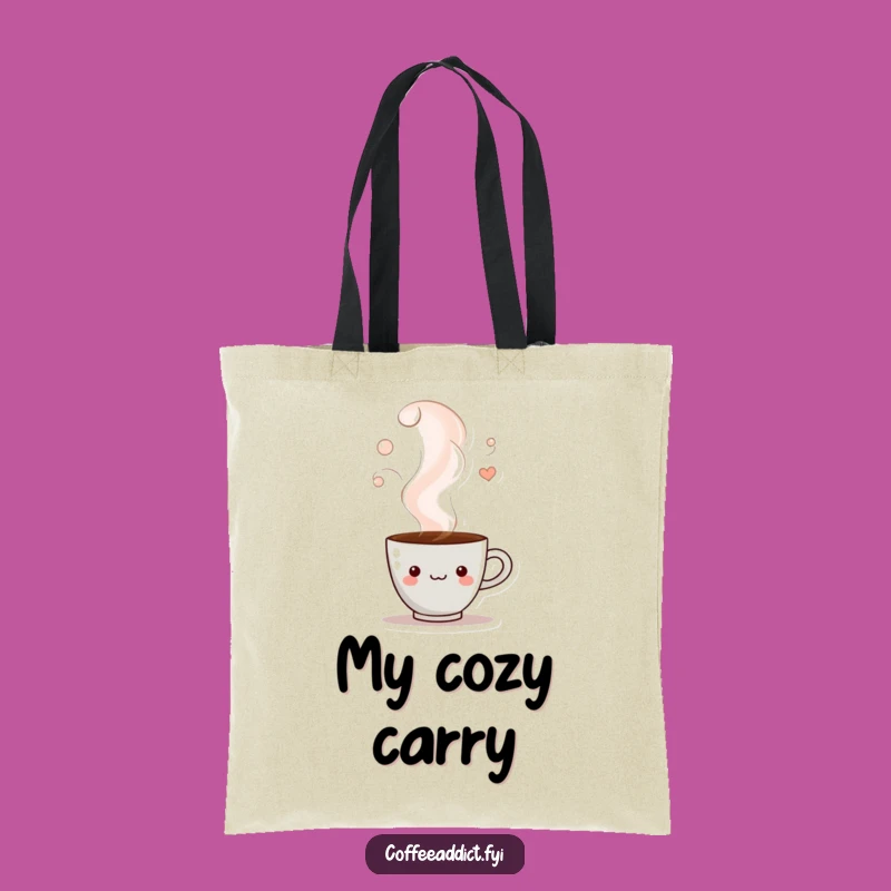 Funny Peeking Coffee Cup Tote Bag for Stylish and Mysterious Errands